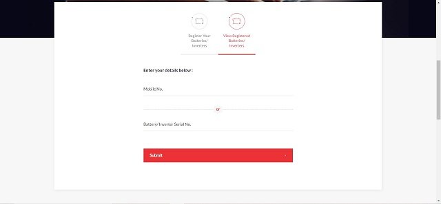 View Registered Batteries