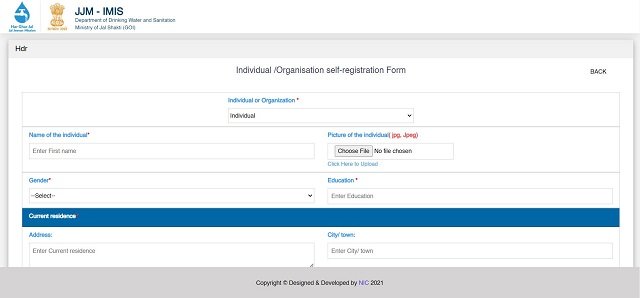 Jal Jeevan Mission Registration Official Website